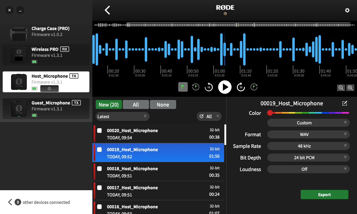 Renaming Wireless PRO transmitters in RØDE Central