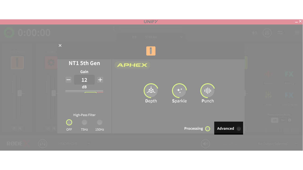 Activating UNIFY advanced processing on NT1 5th Generation