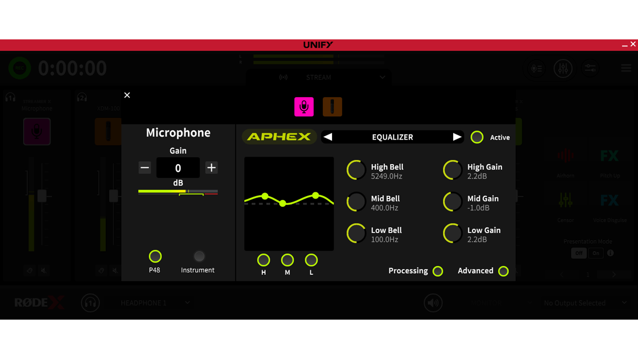 UNIFY EQ settings