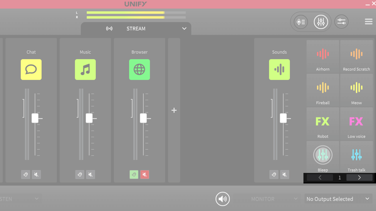 Switching pad banks in UNIFY