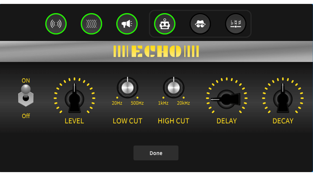 UNIFY echo effect settings